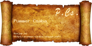 Pummer Csaba névjegykártya
